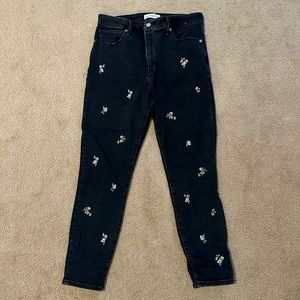Abercrombie and Fitch Super Skinny Embroidered High Rise Jeans